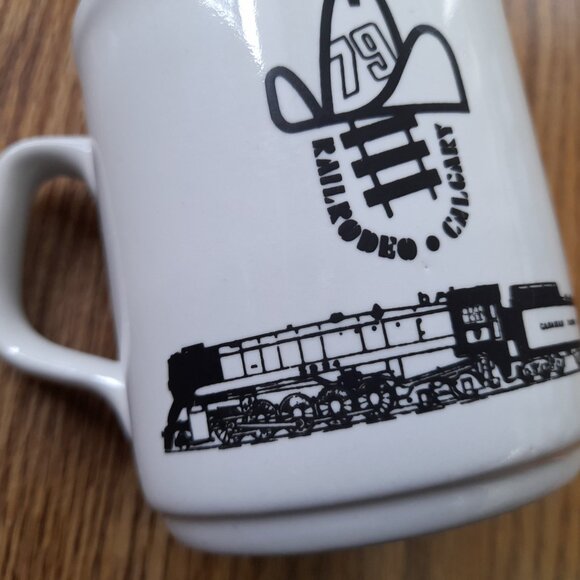 Vintage 70s Mug Train Railrodeo Calgary 1979 CP Canadian Pacific Railway Railfan - Picture 9 of 13